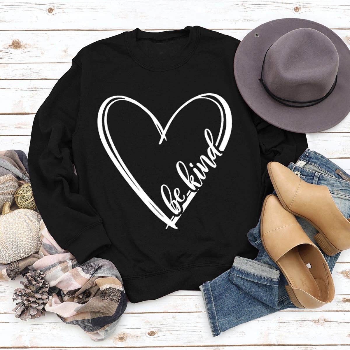 SPRING LOVE BE KIND PRINTED SWEATSHIRT PULLOVER_CWTSTL0992