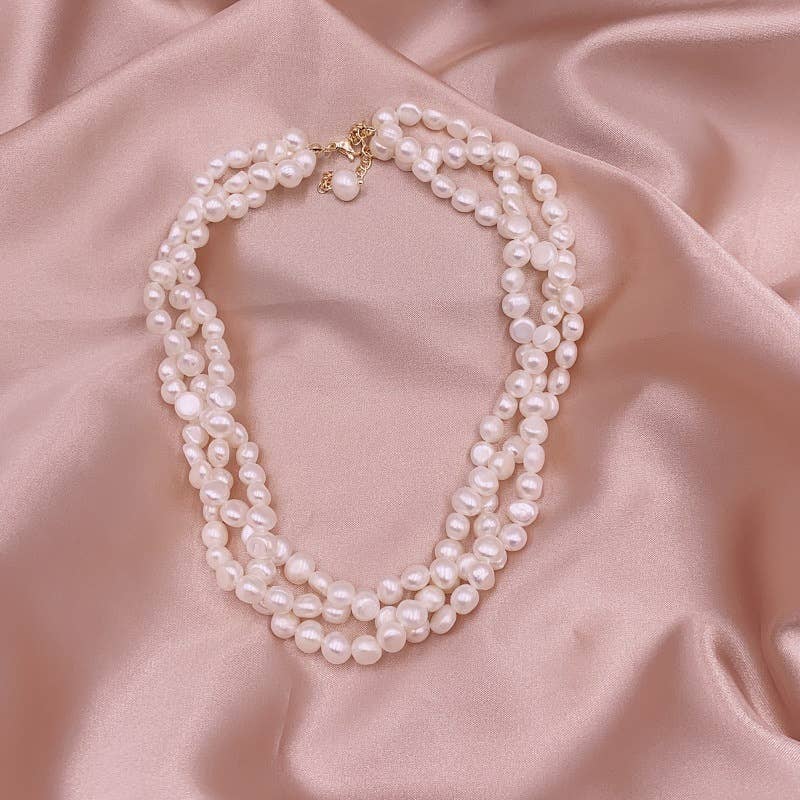 Baroque irregular retro freshwater pearl necklace