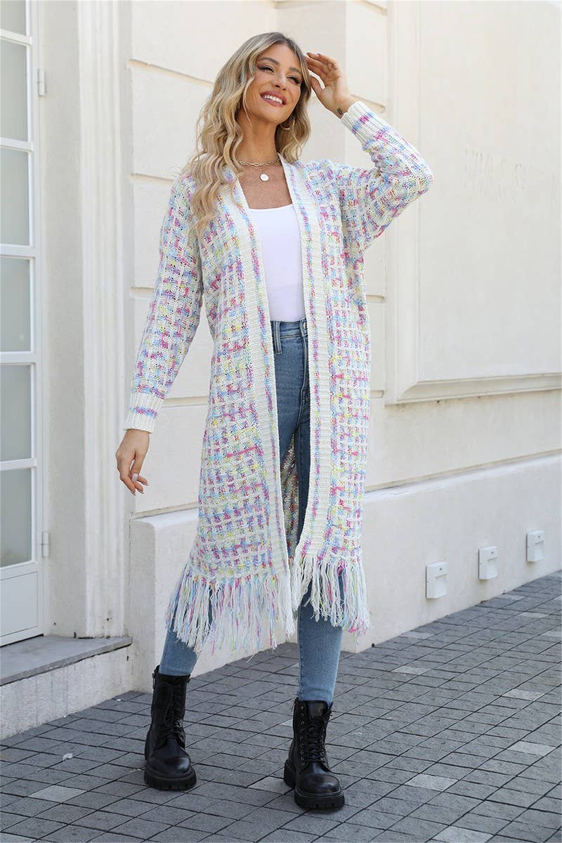 CWOCAL0933_FRINGED LONG COLORFUL CARDIGAN COAT