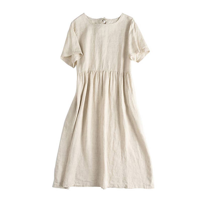 ARTSY COTTON AND LINEN DRESS