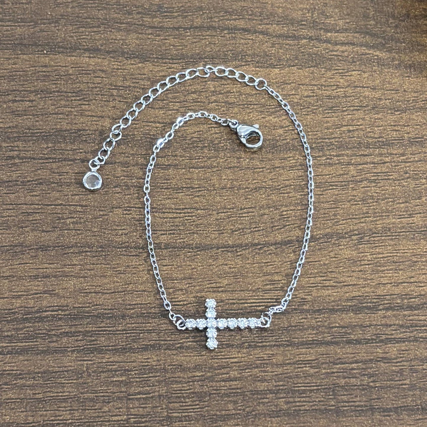 Copper mini cross bracelet set with zircon