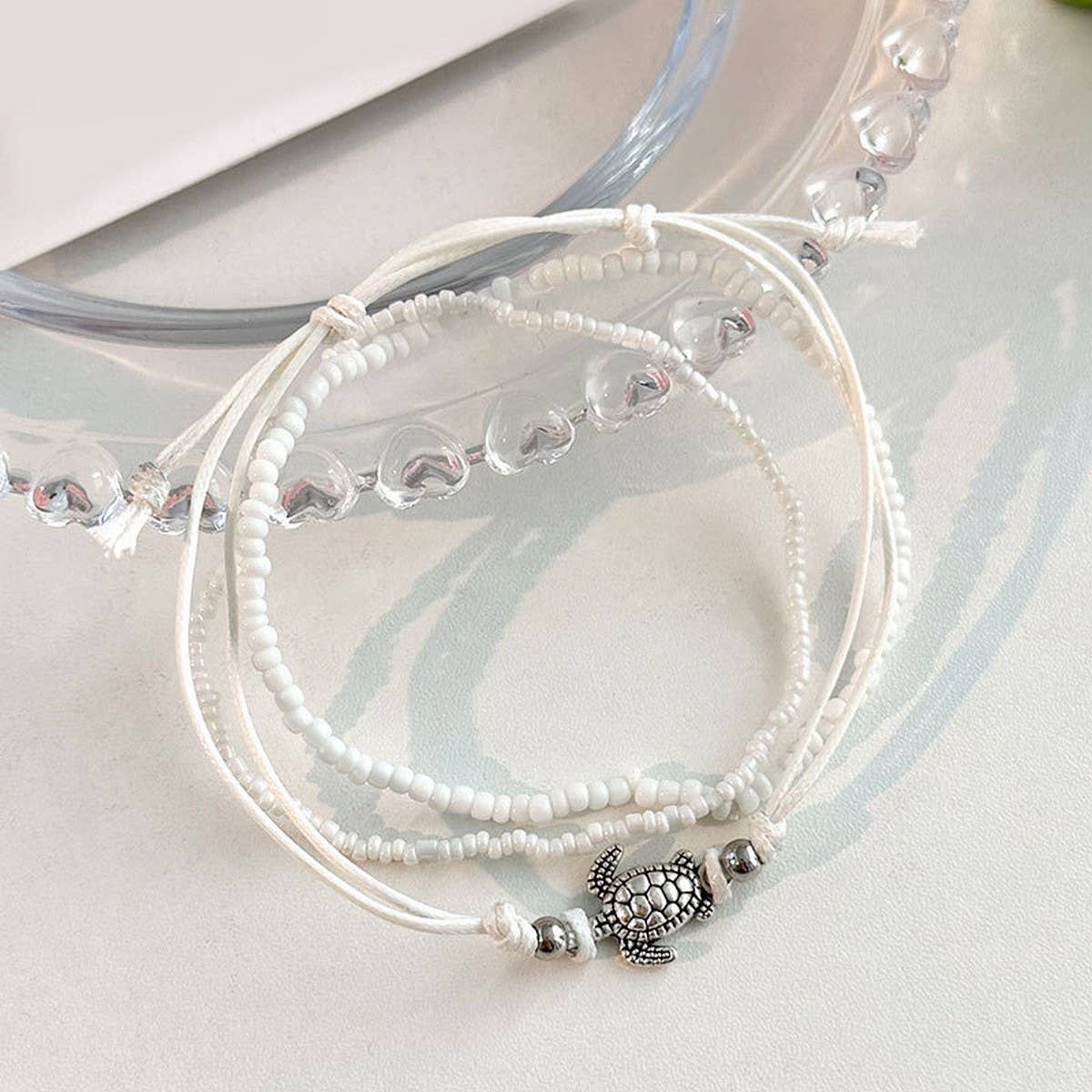 Boho Turtle Beaded Anklet Set Vintage Design_CWMM6352