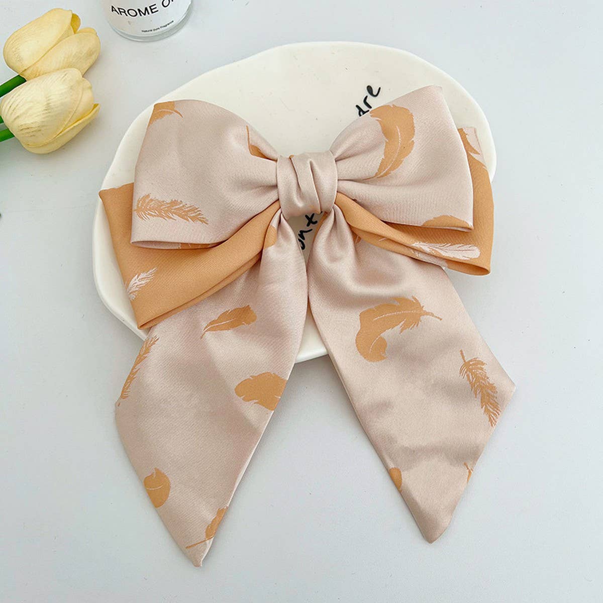 FRENCH GIRL SWEET PRINTED BOW HAIRPINS_CWAHA1191