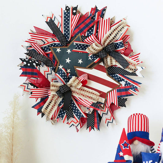 USA Flag Ribbon Wreath for Independence Day_CWAJE05381