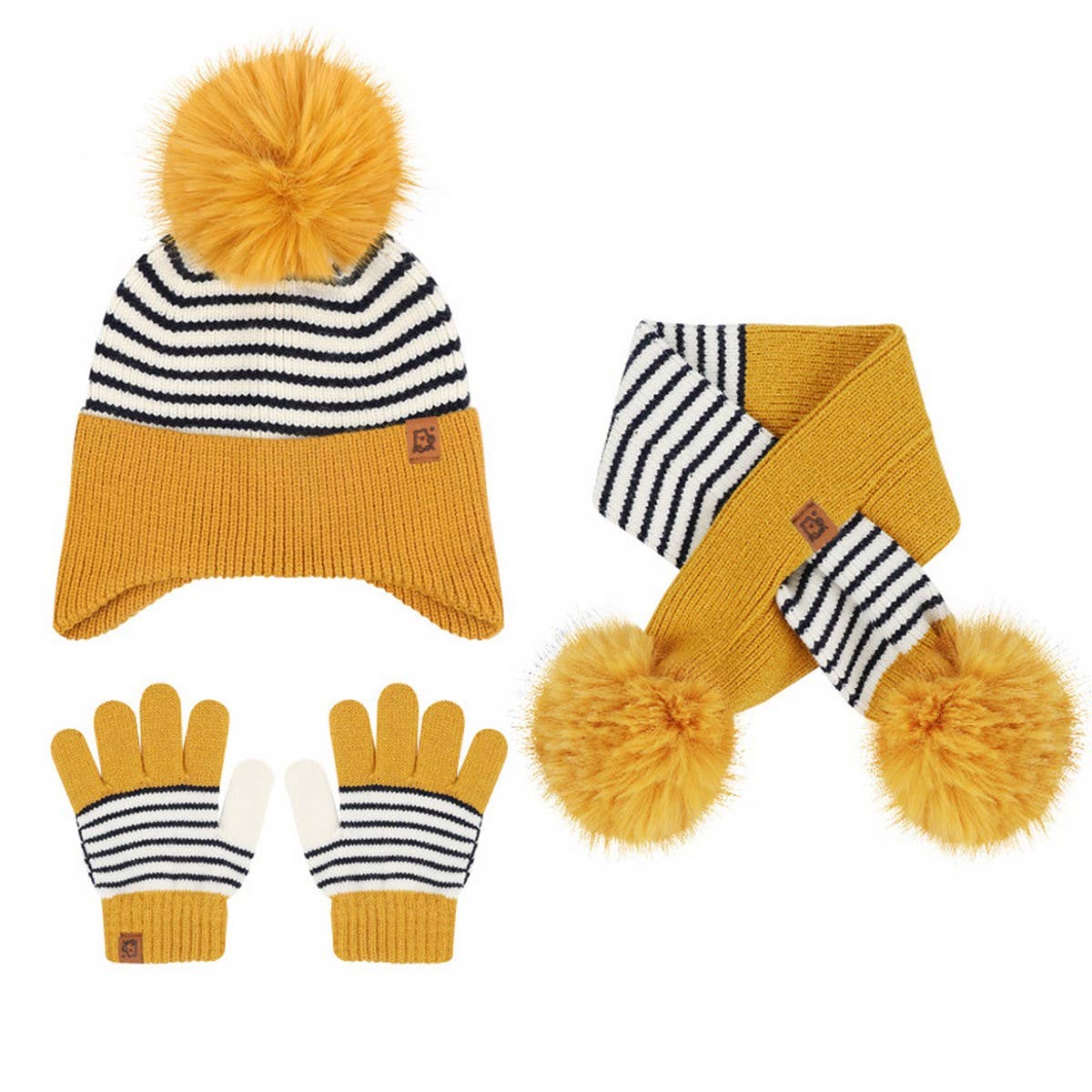 CHILDREN'S WINTER WARM KNITTED THREE-PIECE SUIT
