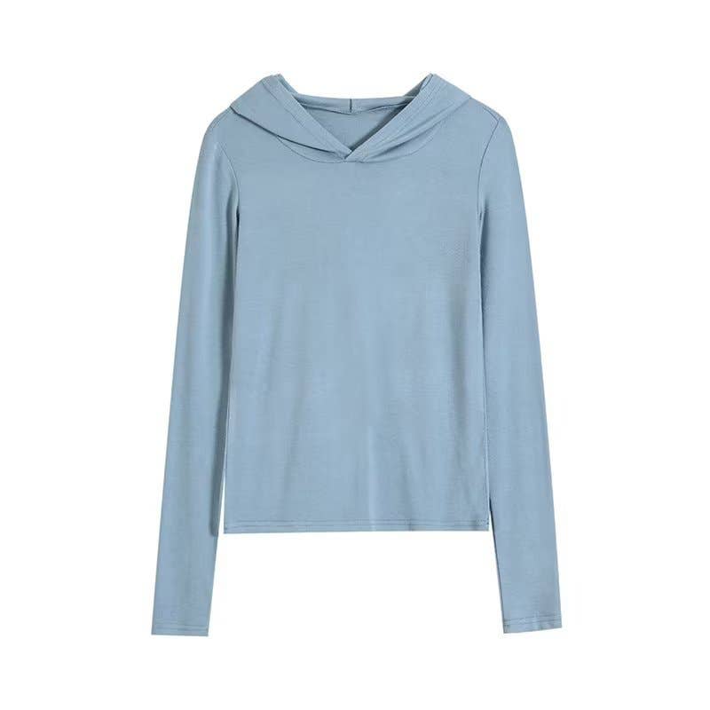 BASIC STRETCH SLIM-FIT SOLID COLOR CASUAL T-SHIRT