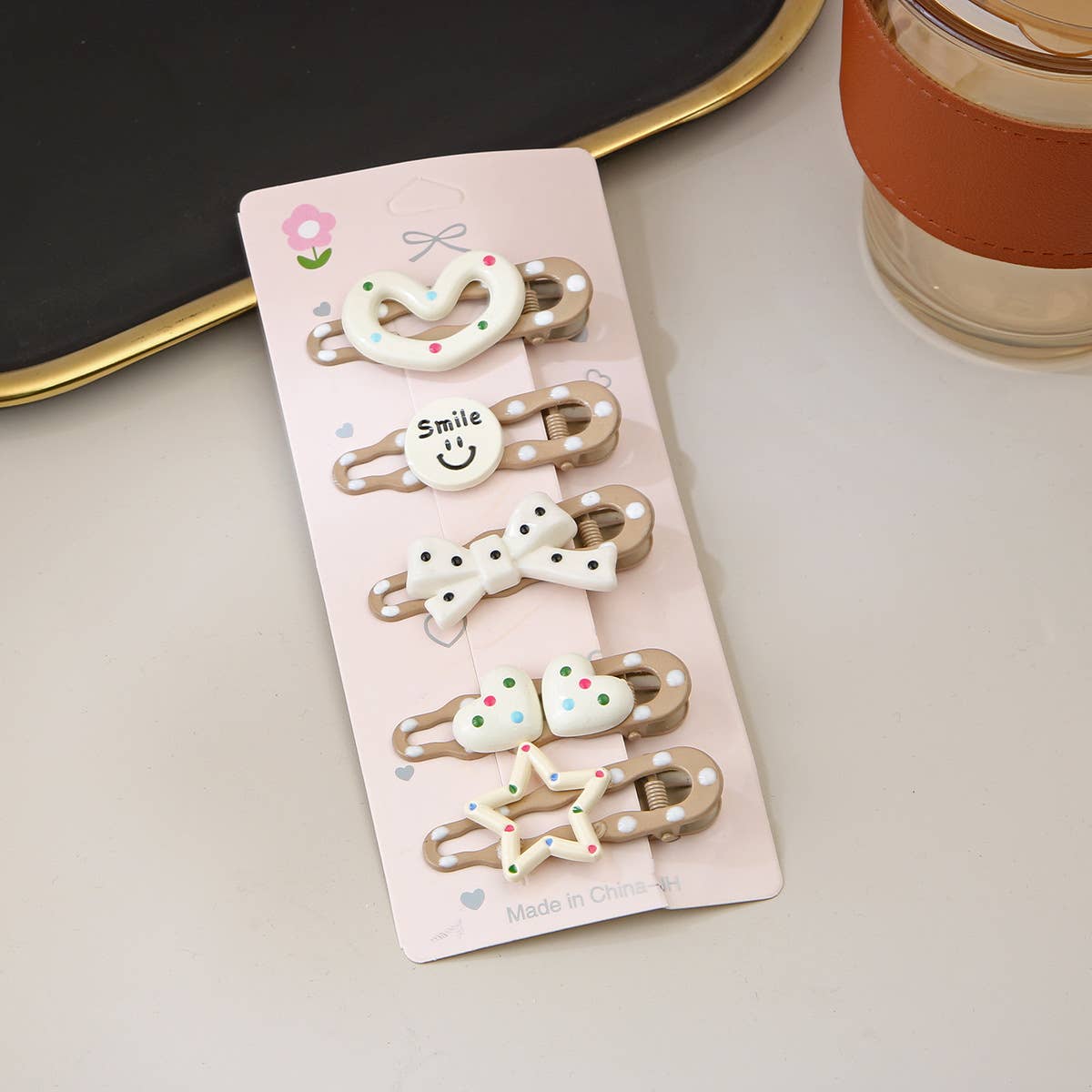 Five sets of cartoon children's hairpins