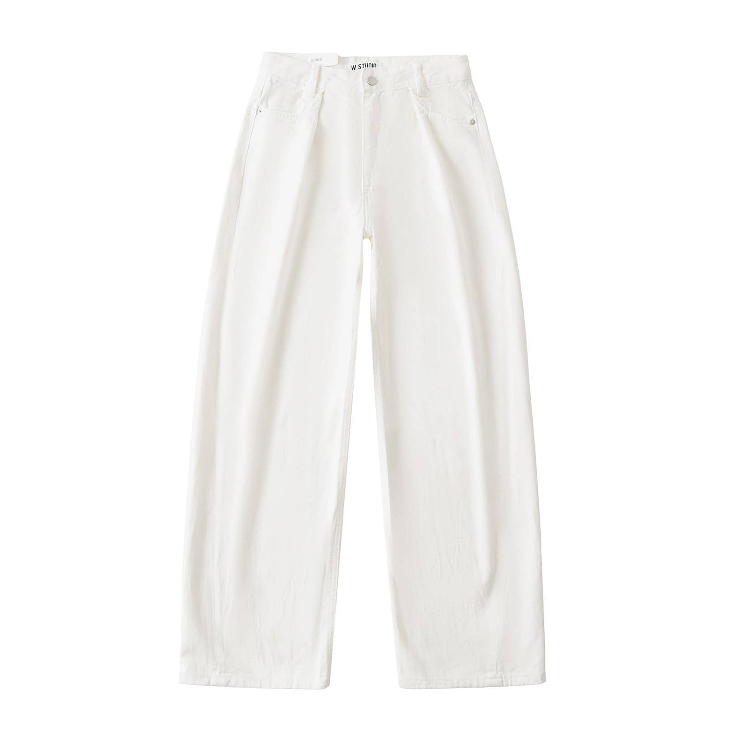 Tide wash polish white pleated micro-cone jeans