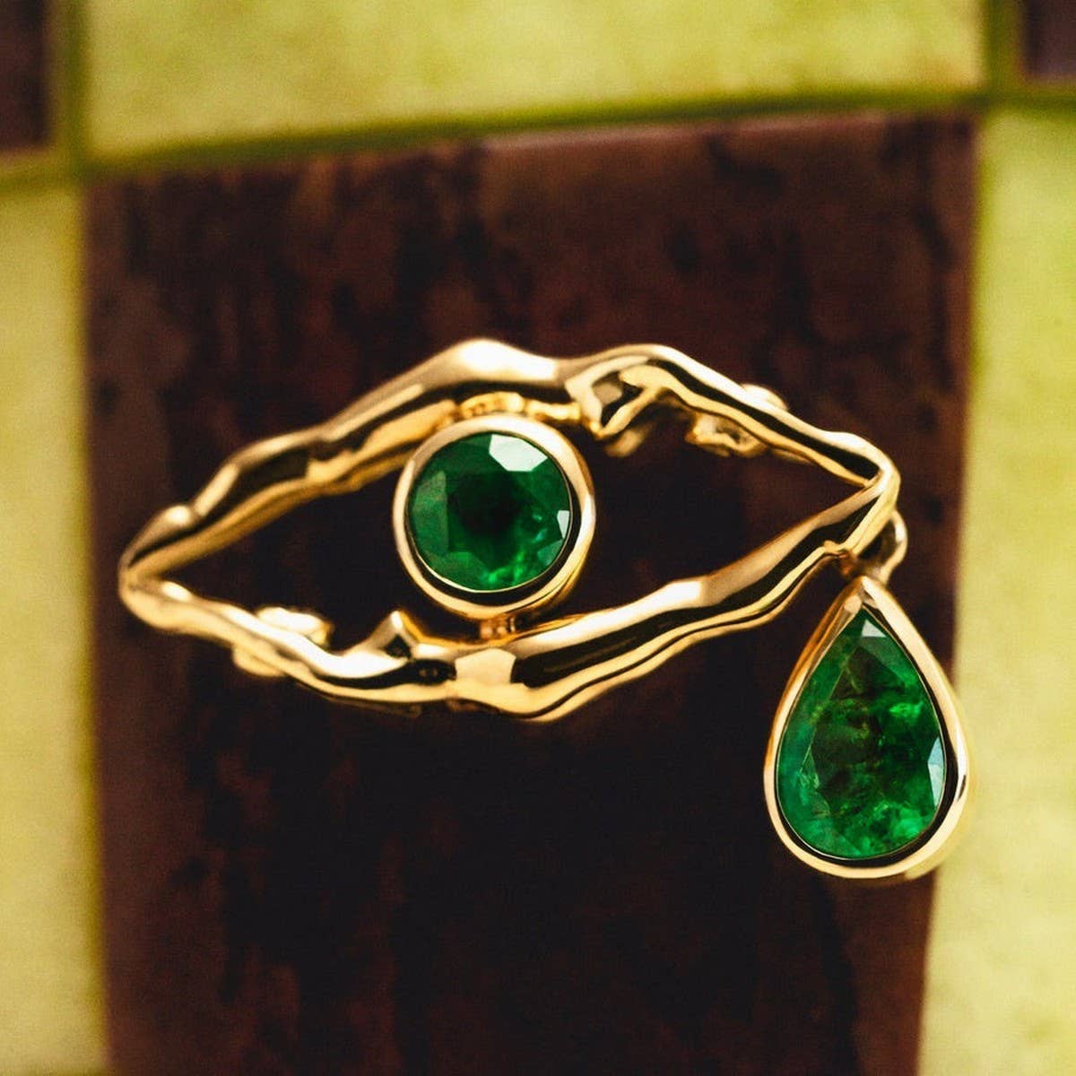 New Evil Eye Emerald Gold Necklace