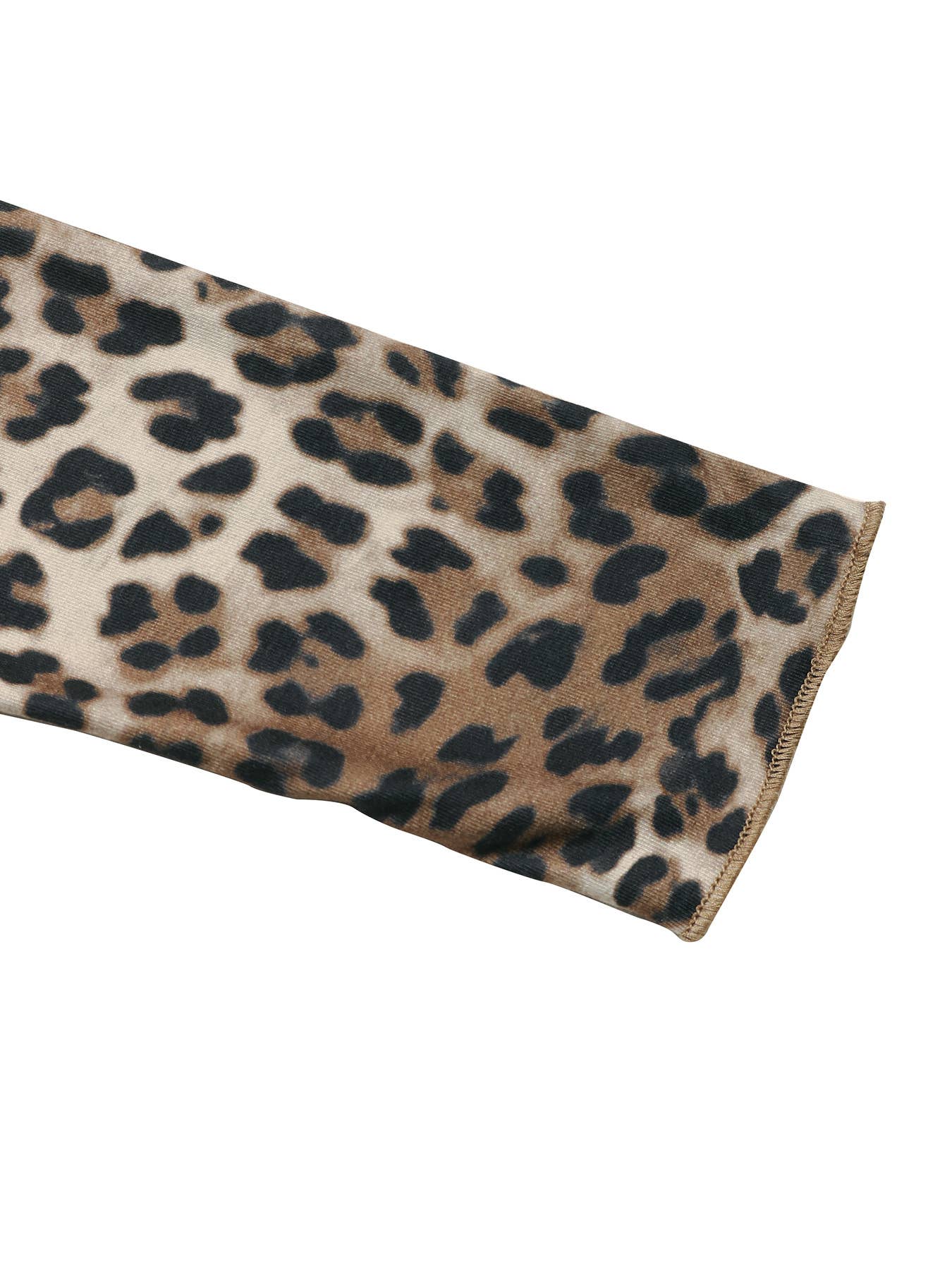Leopard print slim round-neck long-sleeved Top