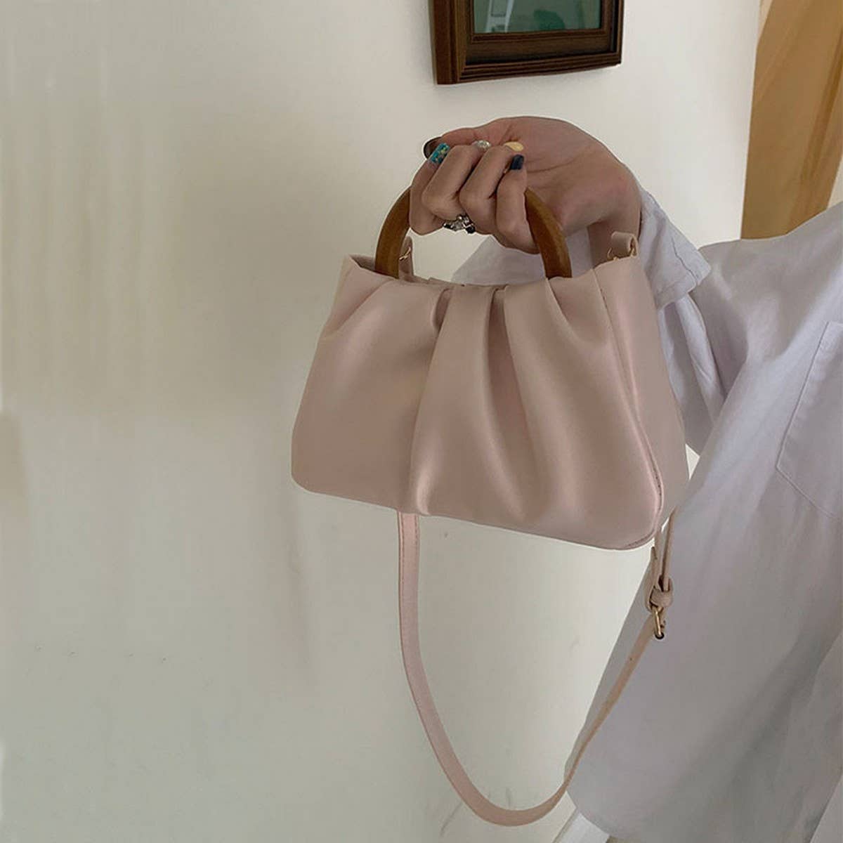 CWAB4845_FASHION PLEATED SWEET HANDBAG EVENING BAG