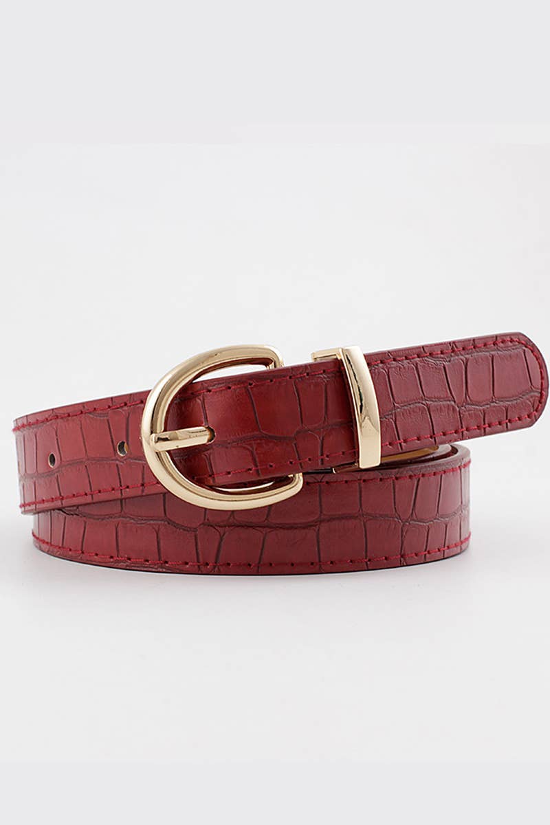ROUND BUCKLE LEATHER BELT_CWABE0081
