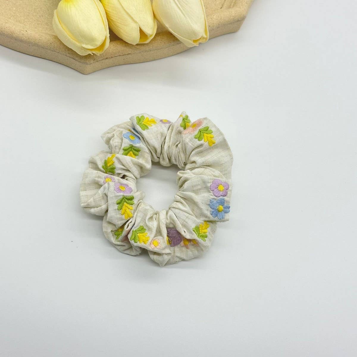 DOUBLE-SIDED EMBROIDERED FLOWER HEADBAND