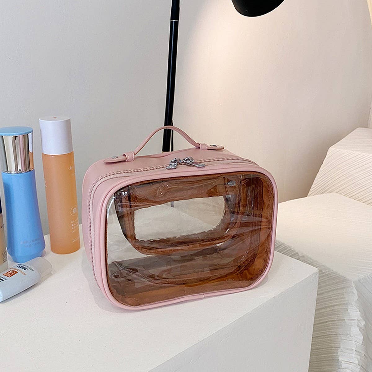 TRANSPARENT PORTABLE SIMPLE FASHION COSMETIC BAG_CWAB4452