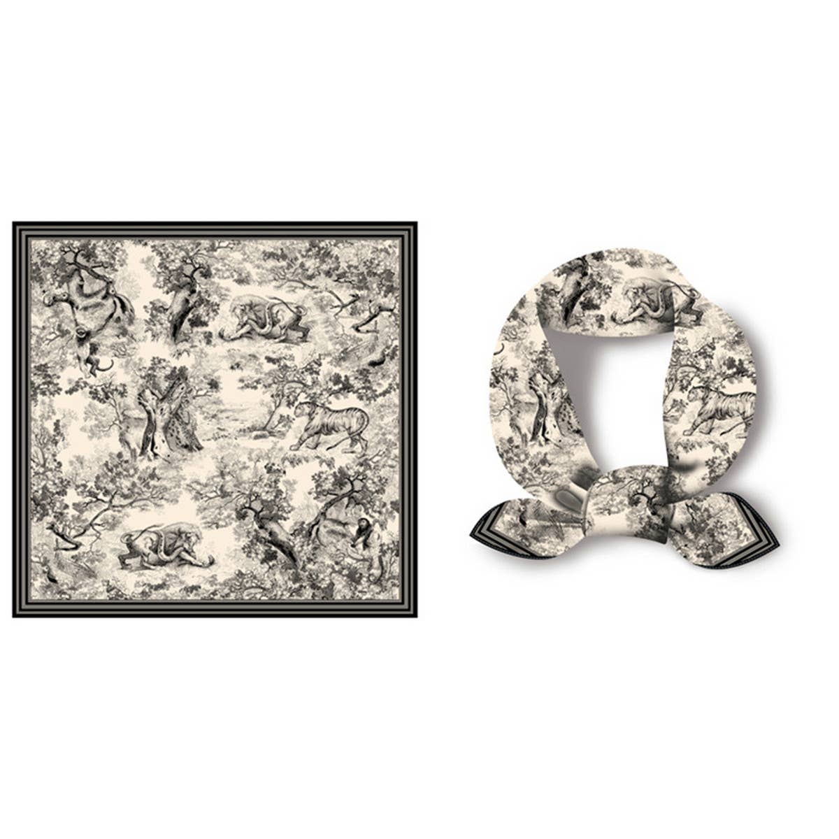 Versatile Square Scarf ? Hair Tie&Bag Wrap Ribbon