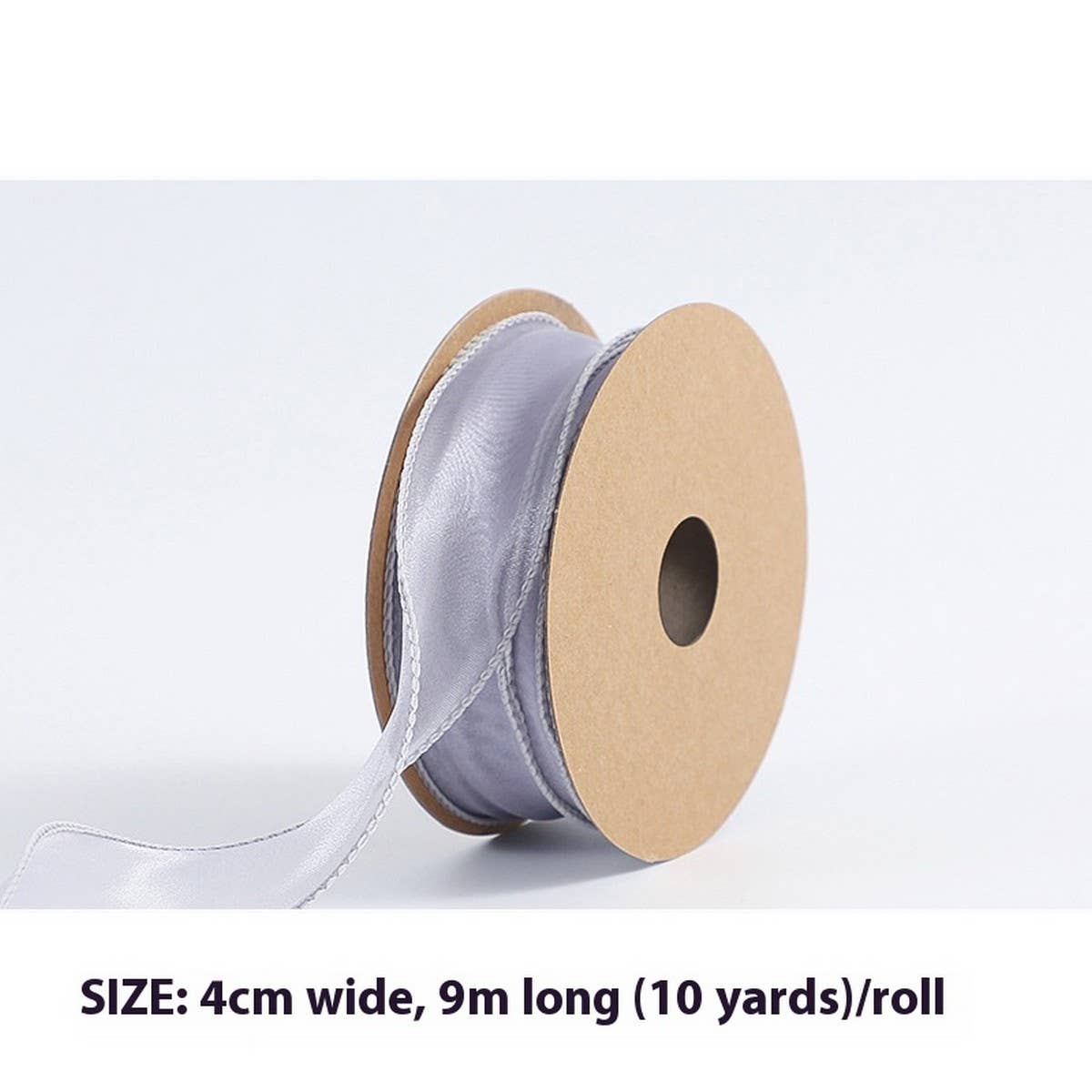 PLAIN FISHTAIL ORGANZA WITH FLORAL BINDINGDIYRIBBON_CWMM5788