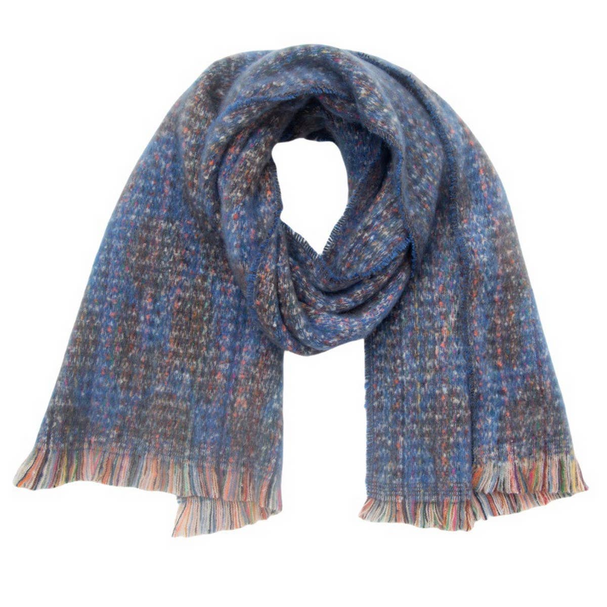 Leopard Jacquard Scarf ? Fringe Winter Wrap