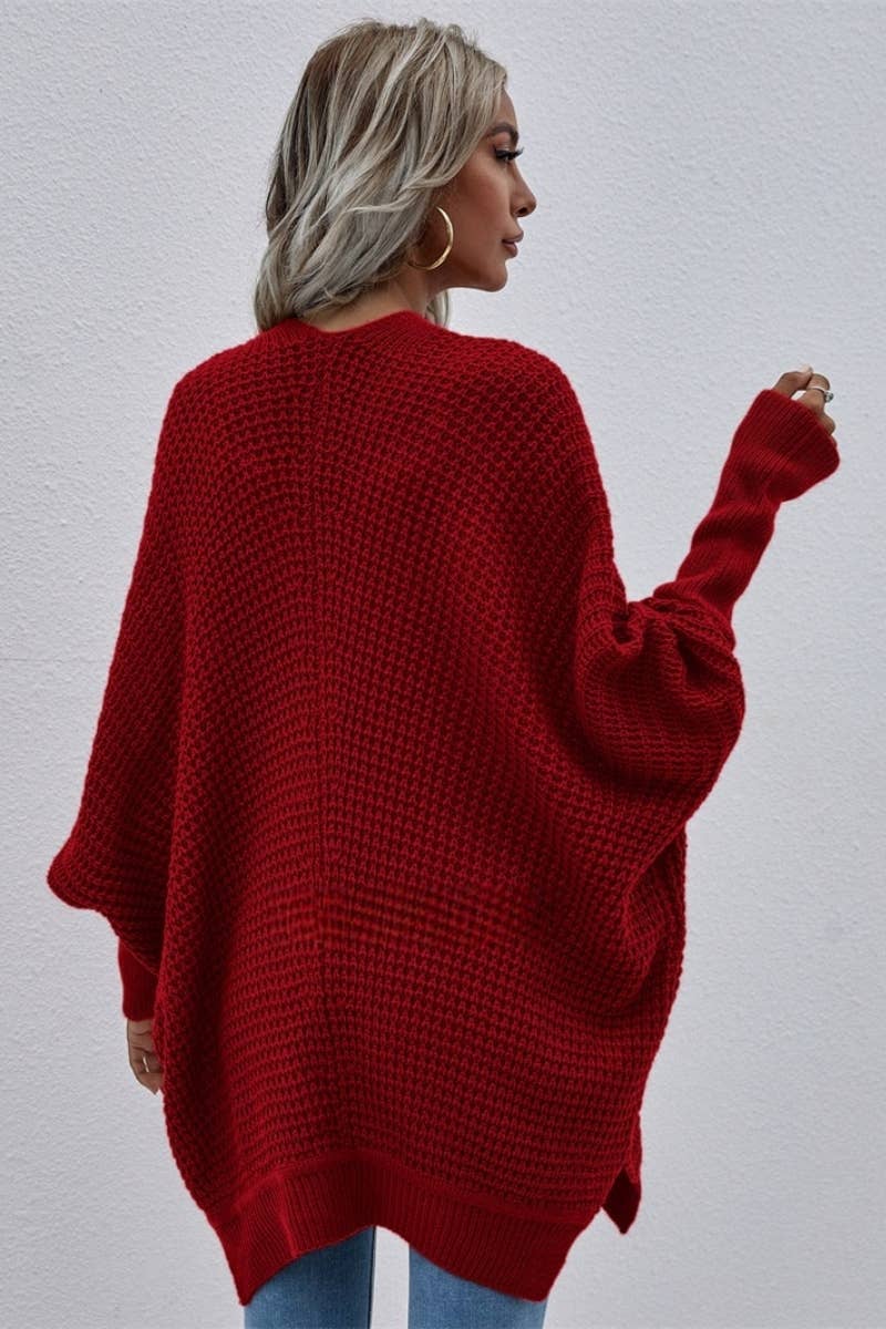 CWOCAL372 Oversized Open Front Casual Cardigan Sweater