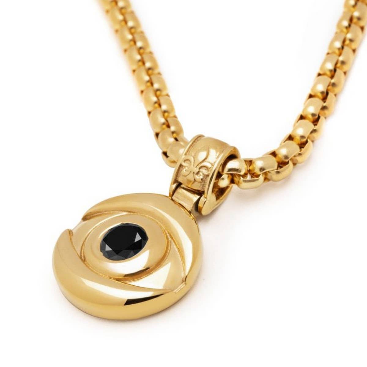 Zirconia Devil's Eye Clavicle Necklace_CWMM5340