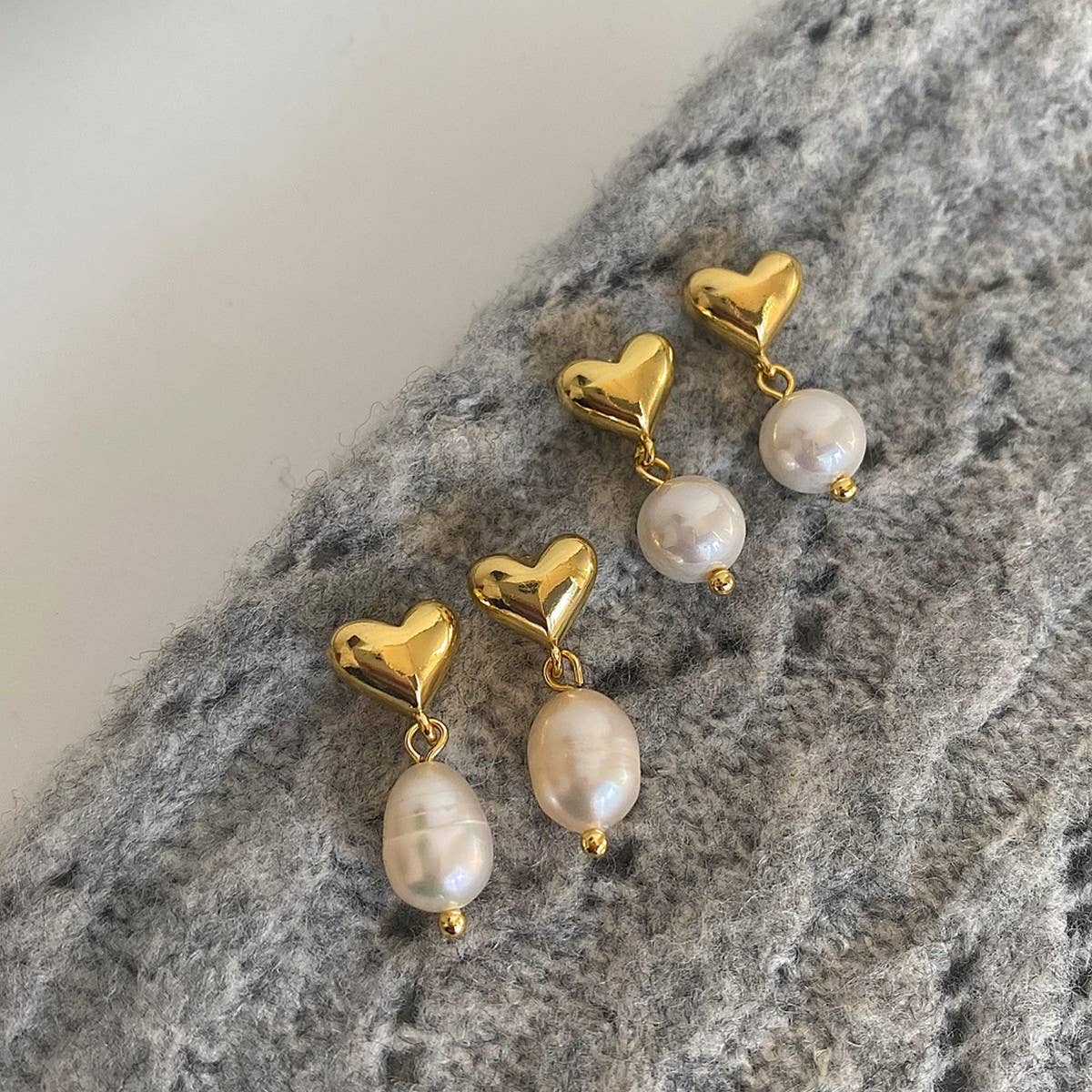 VALENTINE'S DAY NEW DESIGN HEART PEARL EARRINGS