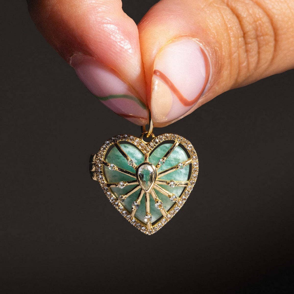 Gemstone Heart Locket Necklace ? Sparkling Love