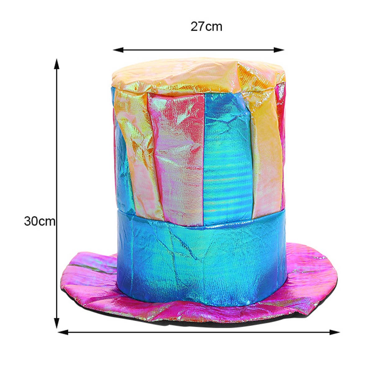 CWAH4048_HALLOWEEN PARTY CLOWN COLORFUL GOLD CLOTH HAT