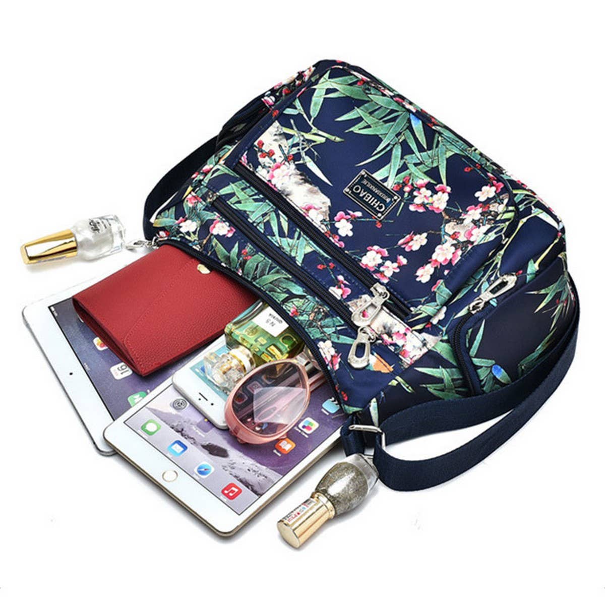 NYLON CANVAS PRINTED CROSSBODY SHOULDER BAG_CWASC1738