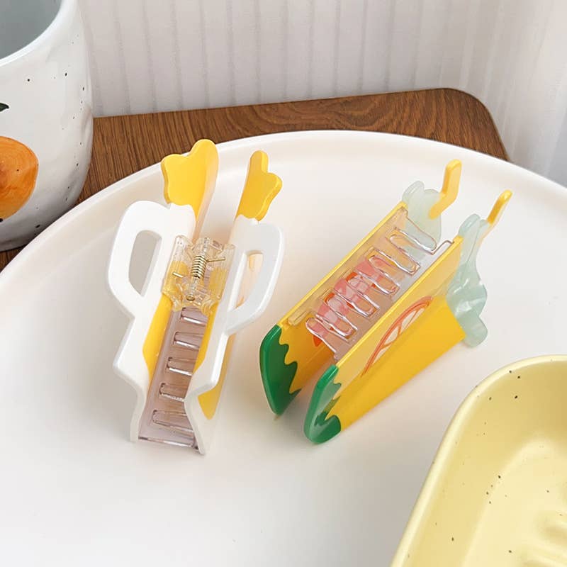 Summer fruit hamburger with acetic acid hair clip