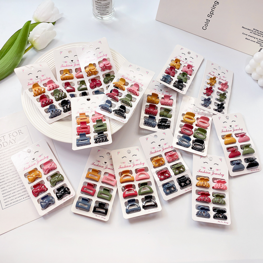6pcs Candy Color Mini Hair Claws - Cute Bang Clips_CWAHA0727