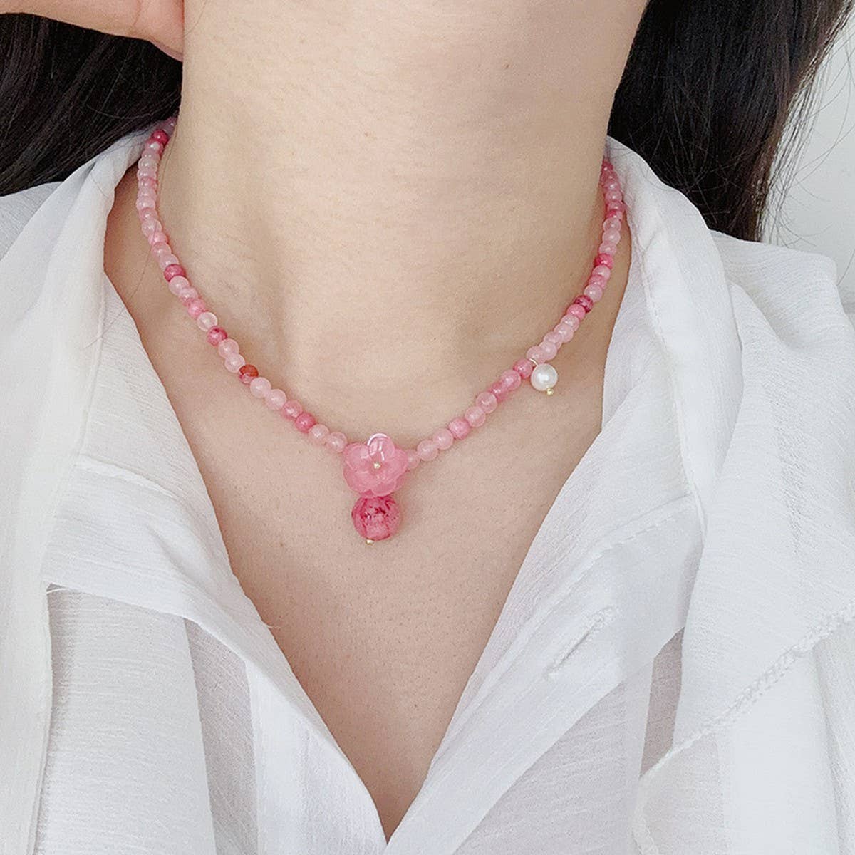 SWEET OIL PAINTING STYLE BEADED SET