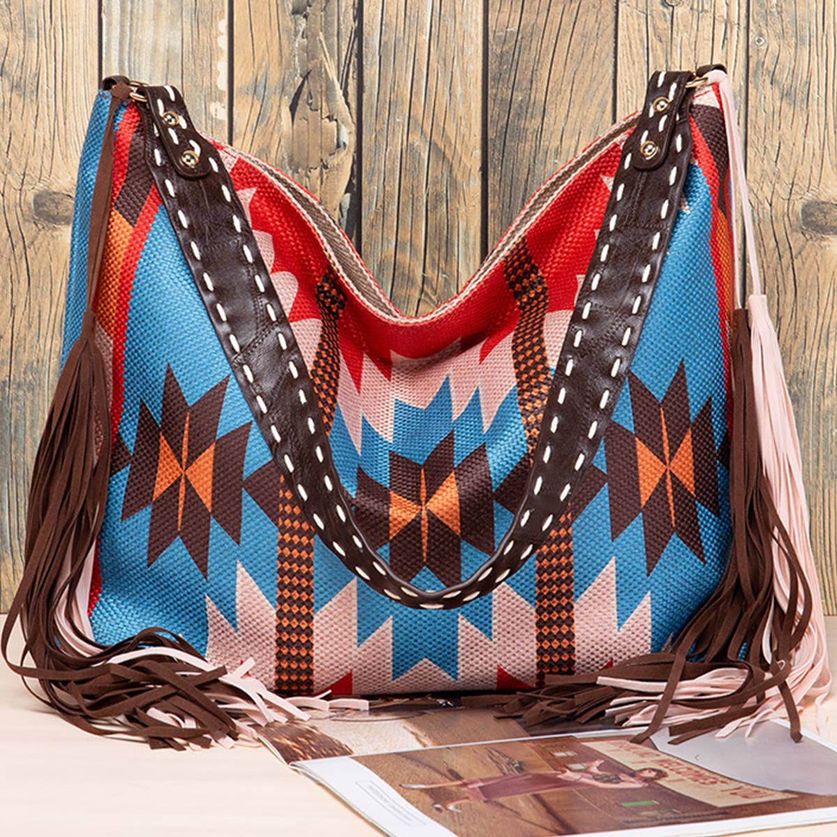 WOMEN CANVAS ETHNIC TRAVEL TASSEL BAGS_CWAB0560