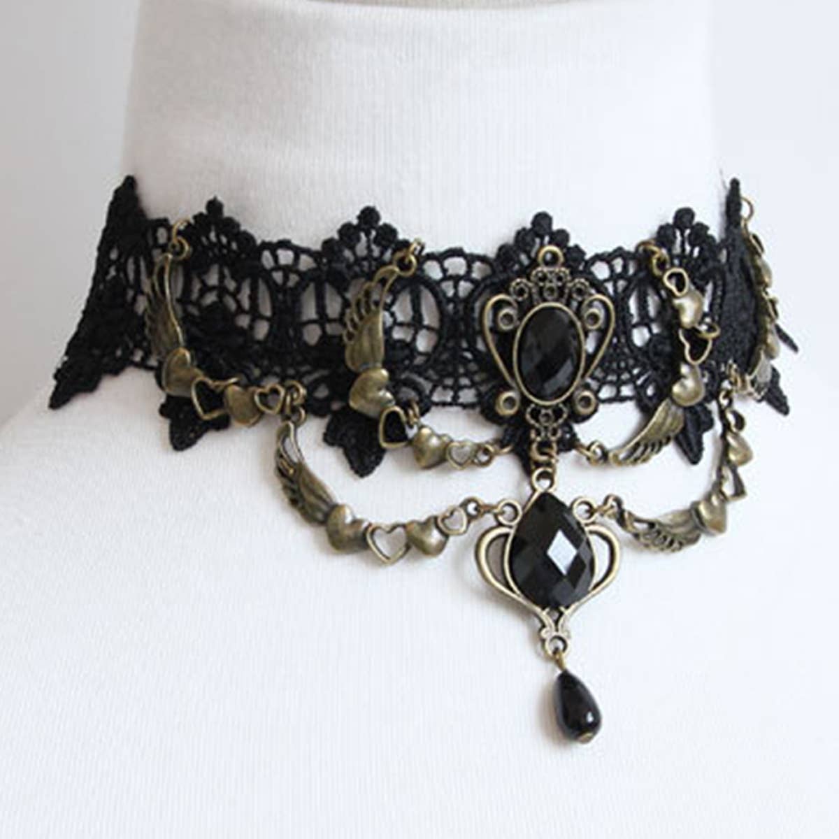HALLOWEEN LACE GOTHIC PUNK SHORT NECKLACE COLLAR