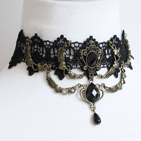 HALLOWEEN LACE GOTHIC PUNK SHORT NECKLACE COLLAR