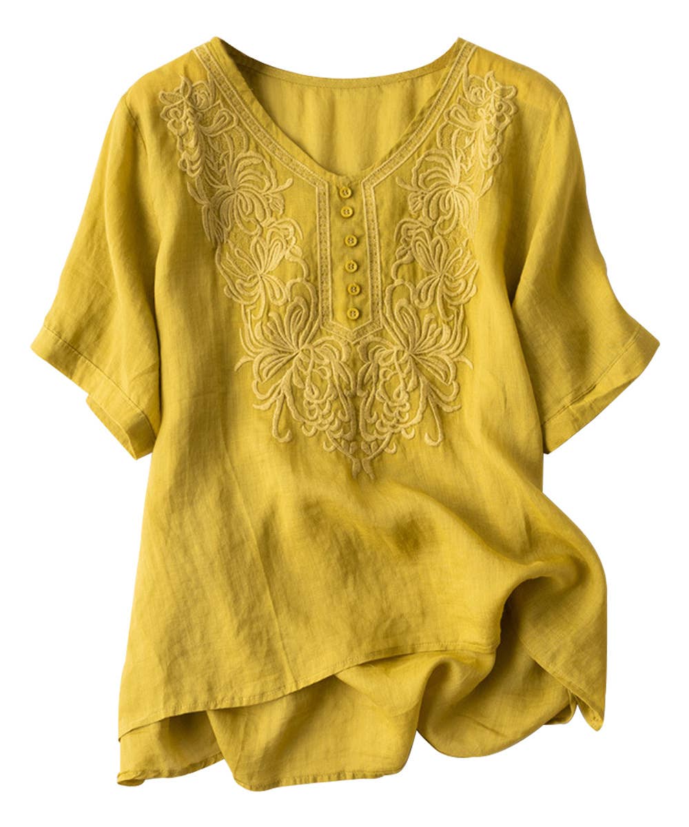 Embroidered shirt with loose design
