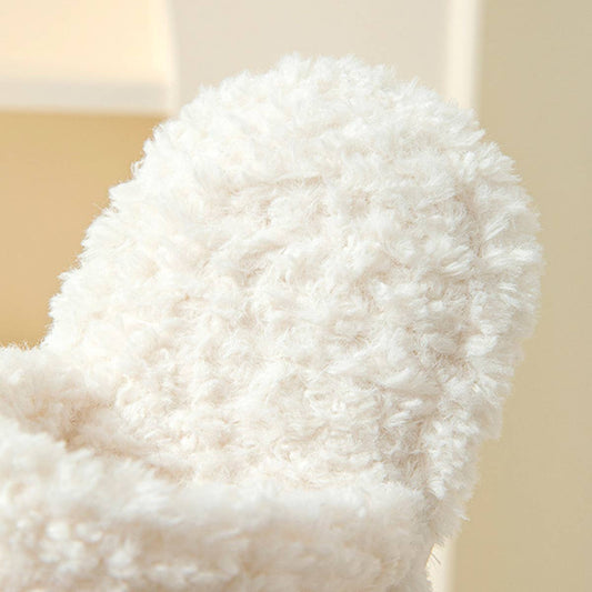 HOME CURLY INDOOR OPEN FUR SLIPPERS