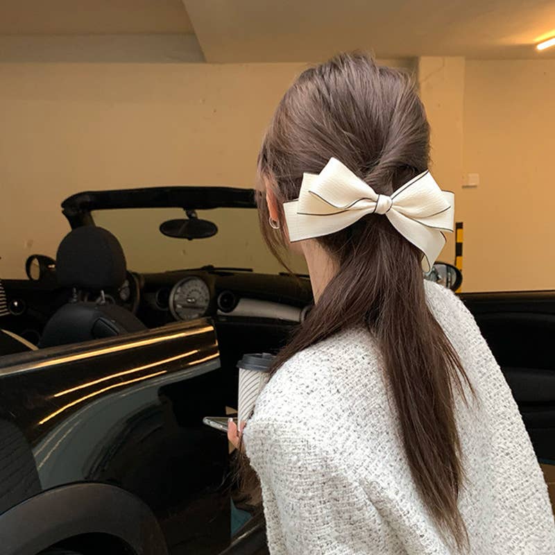 Bow hair clip back of the head premium top clip