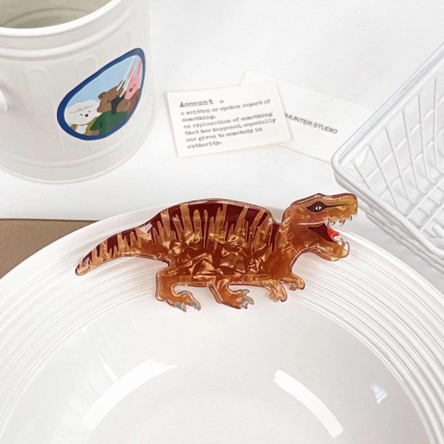 Dinosaur acrylic gripper Lizard hair clip
