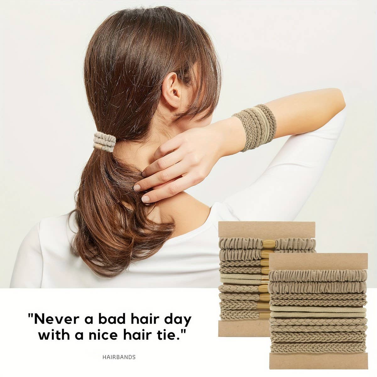 HIGH ELASTIC PONYTAIL CARD SET HAIR RING