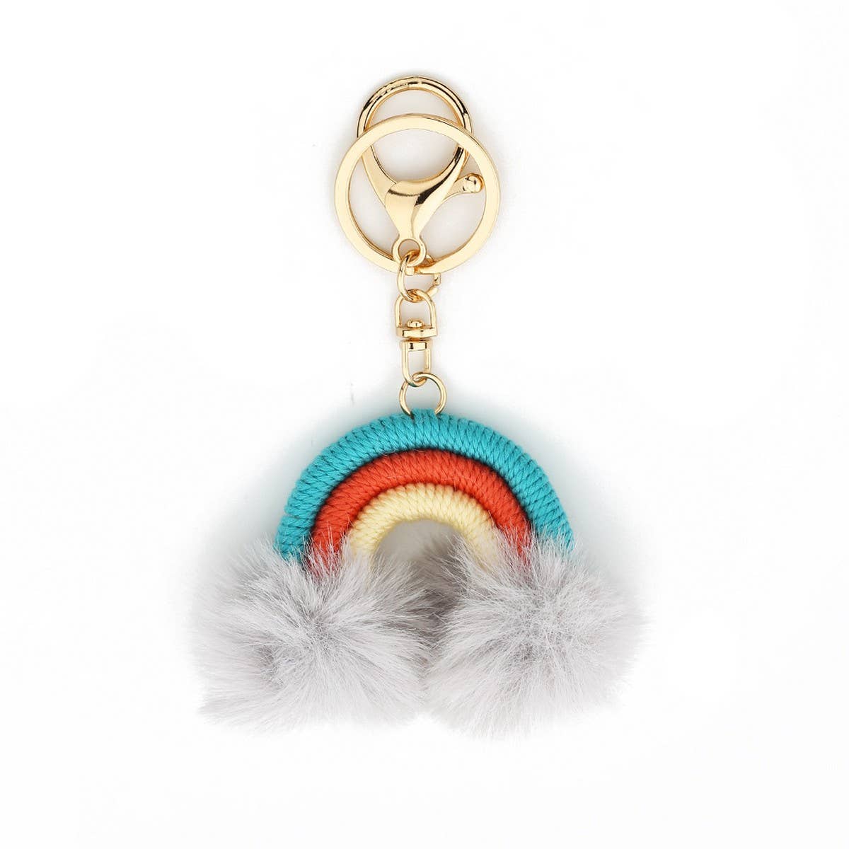 Keychain Cotton Woven Car Pendant Boho Pom Pom_CWAB5017