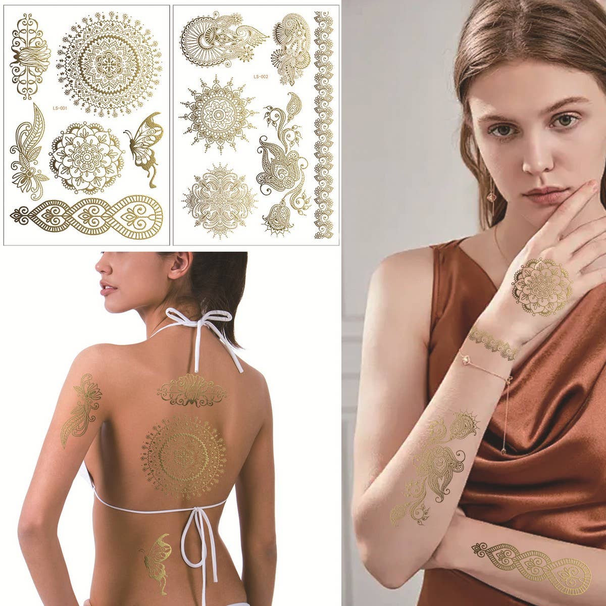 Rose Gold Henna Tattoos ? Lace Mandala Bridal