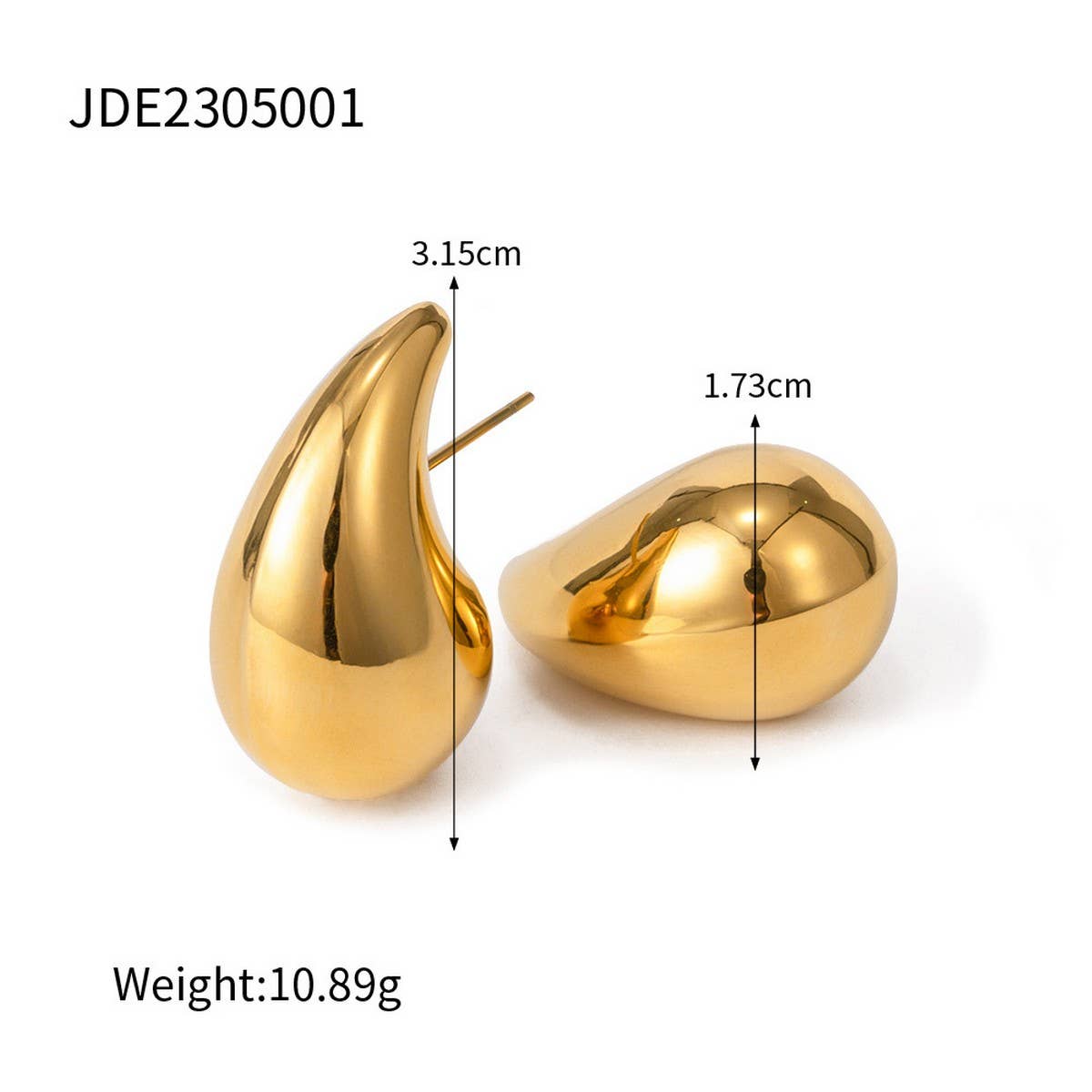 HYPOALLERGENIC GOLD-PLATED DROP EARRINGS