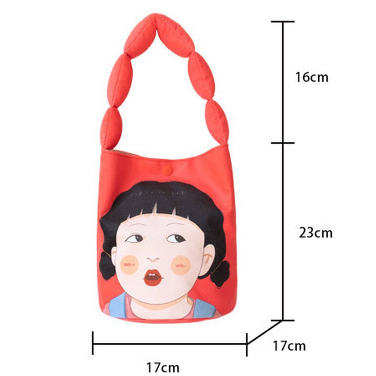 Padded Canvas Bucket Bag, Cute Handheld Tote_CWAB5667