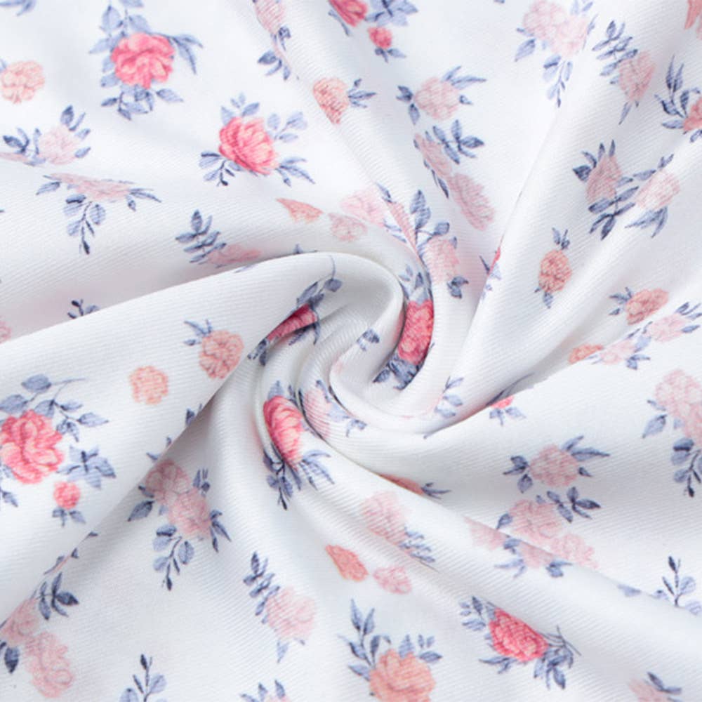 PRINTED STRAPLESS PLEATED ONE-SHOULDER DRESS