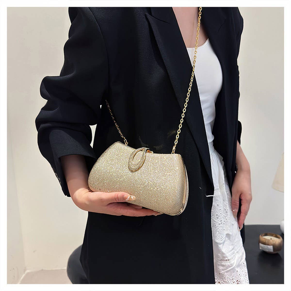 SHOULDER EVENING BAG CHAIN  SQUARE BAG CLUTCH BAG_CWAB3253