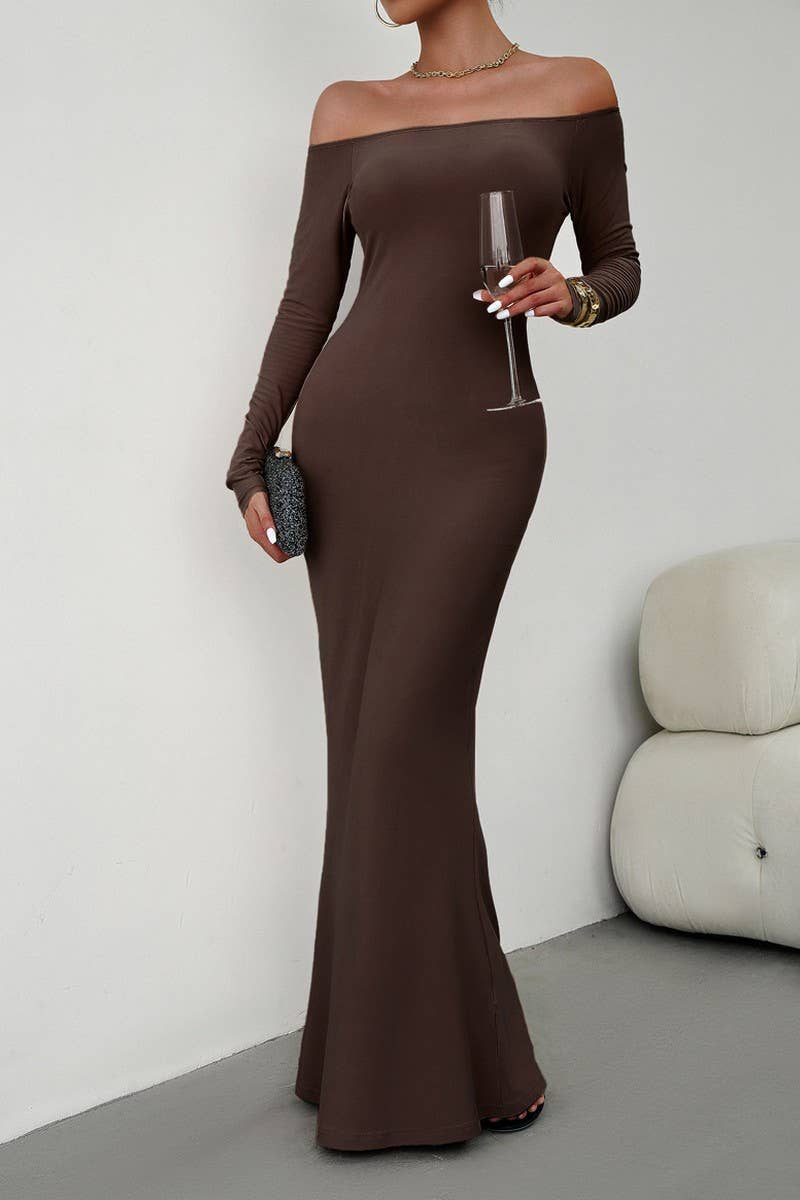 CWDMD1103_Off Shoulder Bodycon Maxi Evening Dress