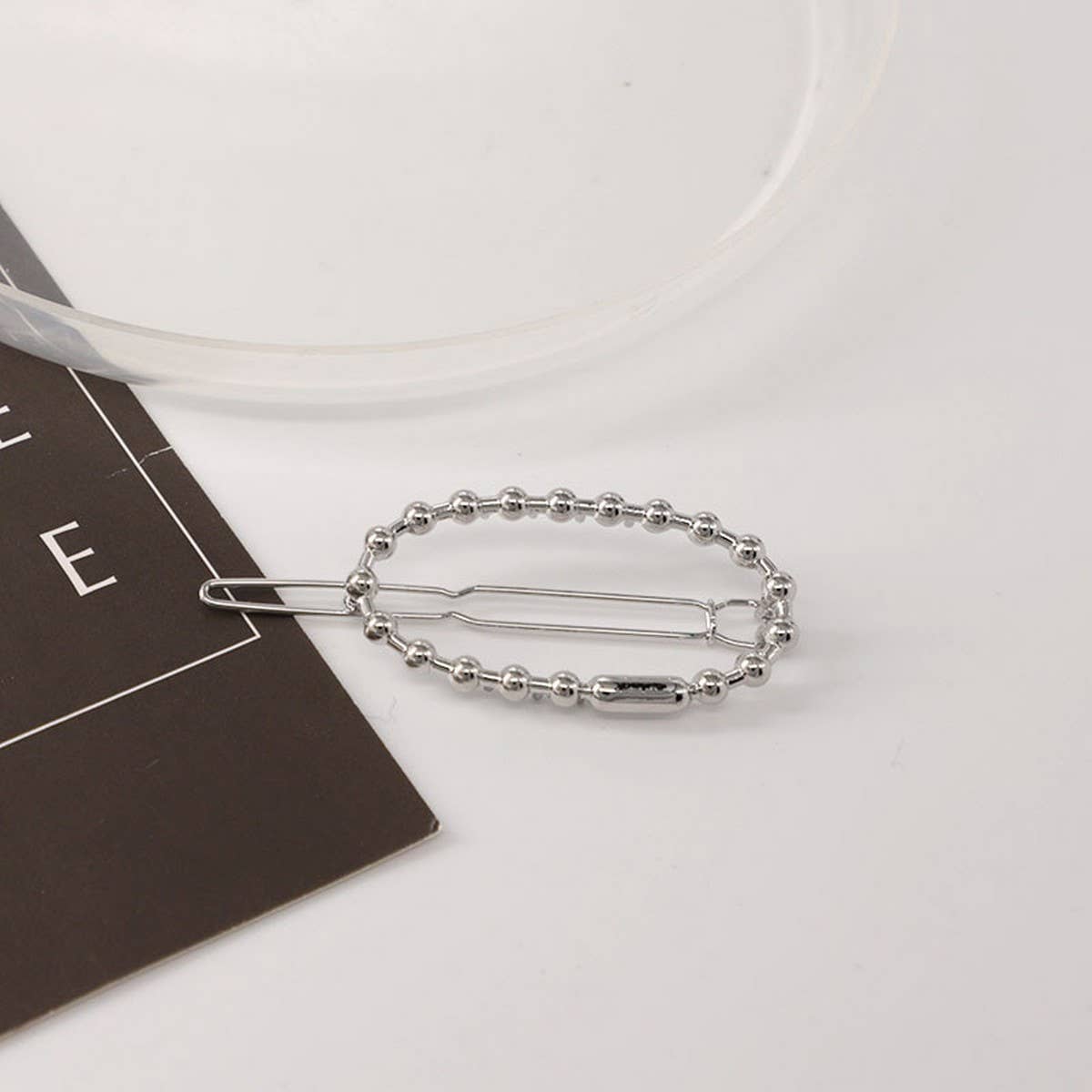 METAL ROSE HAIRPIN SIDE BANGS DUCKBILL CLIP