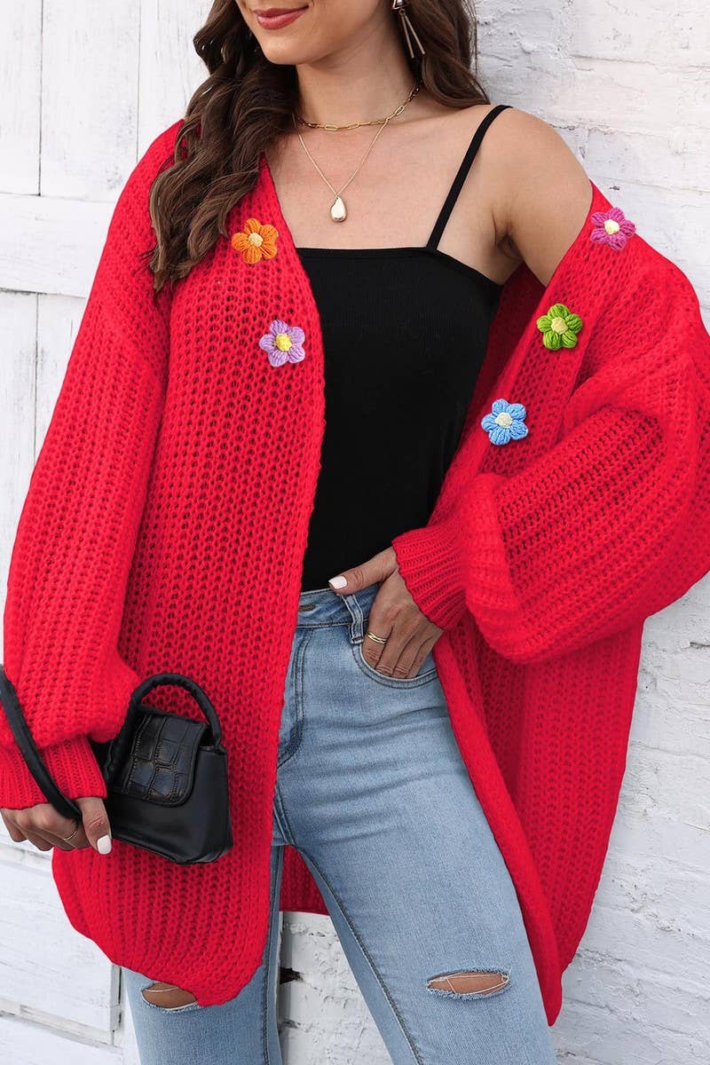 CWOSWL07389_WOMEN CHUNKY KNIT OPEN FRONT CARDIGAN