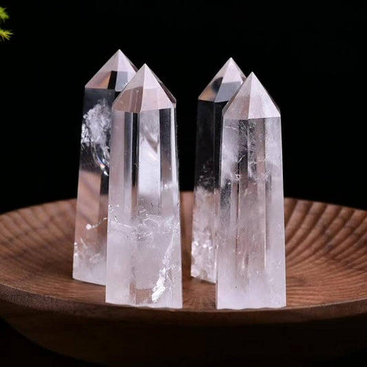 Clear Quartz Crystal Point Hex Tower