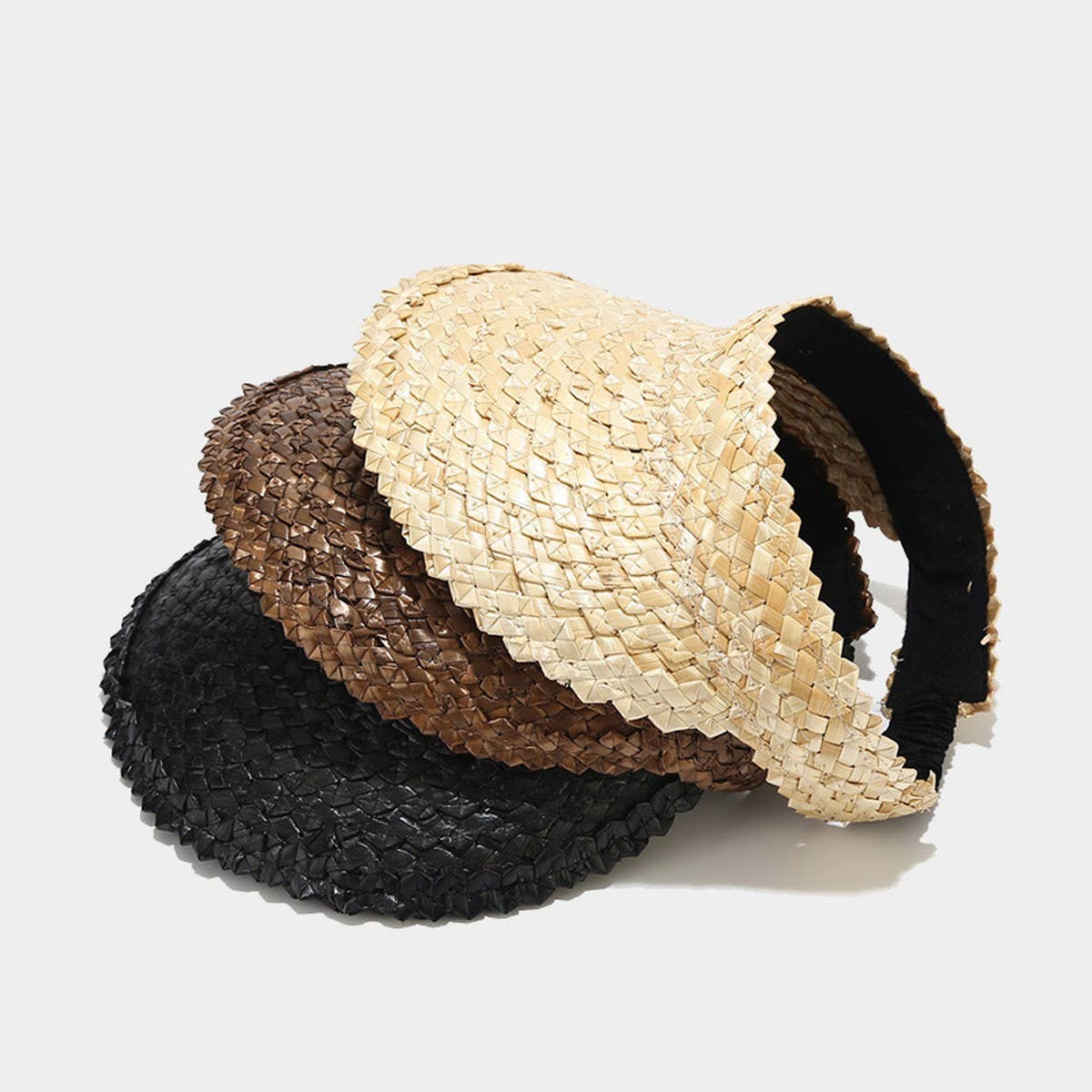 Straw Sun Visor,Summer Ponytail UV Protection Hat_CWAH3282