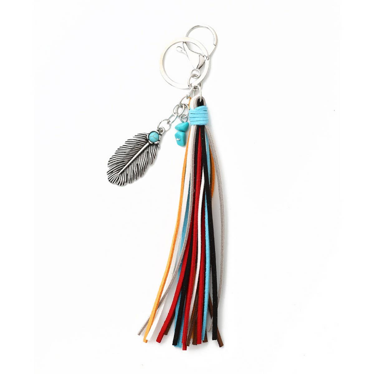 Vintage Western Boho Bull Tag Keychain_CWAB5088